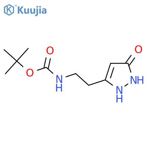 tert-butyl N-2-(5-hydroxy-1H-pyrazol-3-yl)ethylcarbamate structure