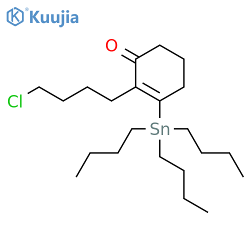 2-Cyclohexen-1-one, 2-(4-chlorobutyl)-3-(tributylstannyl)- structure