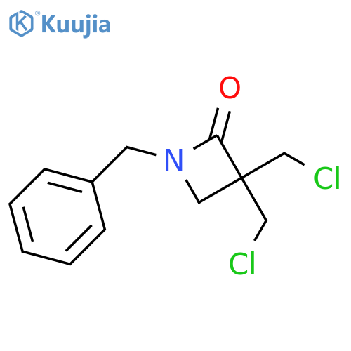 1-benzyl-3,3-bis(chloromethyl)azetidin-2-one structure
