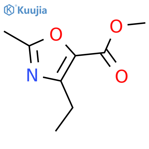 5-Oxazolecarboxylic acid, 4-ethyl-2-methyl-, methyl ester structure