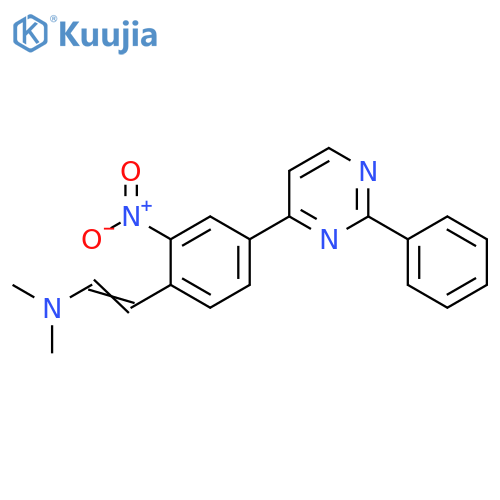 Ethenamine, N,N-dimethyl-2-[2-nitro-4-(2-phenyl-4-pyrimidinyl)phenyl]- structure