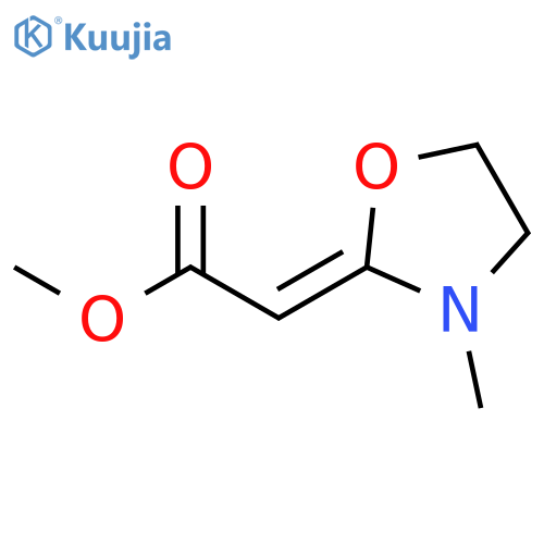 Acetic acid, (3-methyl-2-oxazolidinylidene)-, methyl ester structure