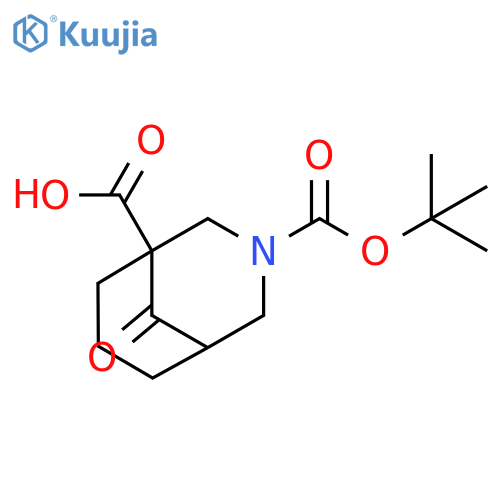 3-tert-butoxycarbonyl-9-oxo-3-azabicyclo[3.3.1]nonane-1-carboxylic acid structure