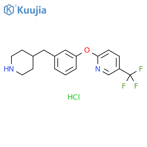 2-[3-(piperidin-4-ylmethyl)phenoxy]-5-(trifluoromethyl)pyridinehydrochloride structure