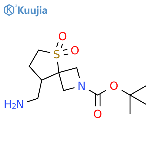 tert-butyl 8-(aminomethyl)-5-thia-2-azaspiro[3.4]octane-2-carboxylate 5,5-dioxide structure