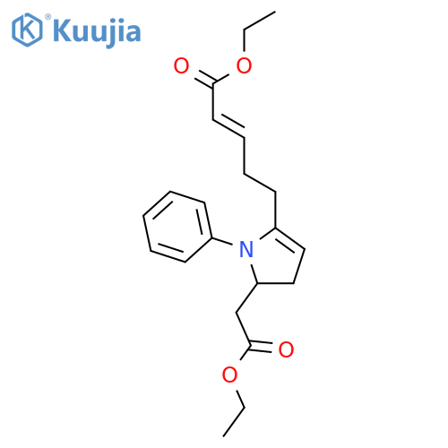 1H-Pyrrole-2-acetic acid, 5-[(3E)-5-ethoxy-5-oxo-3-penten-1-yl]-2,3-dihydro-1-phenyl-, ethyl ester structure