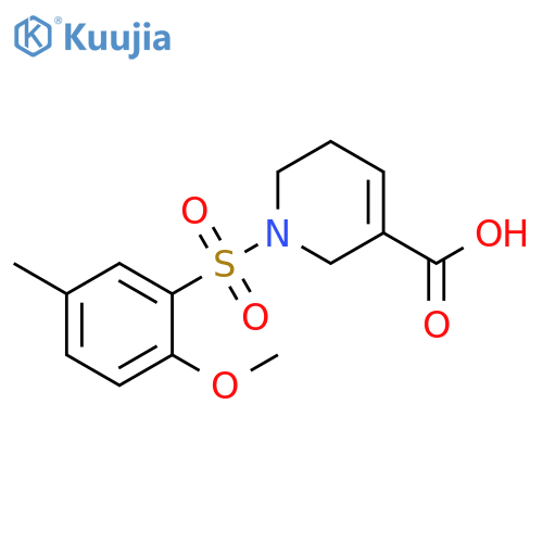 1-(2-Methoxy-5-methyl-benzenesulfonyl)-1,2,5,6-tetrahydro-pyridine-3-carboxylic acid structure