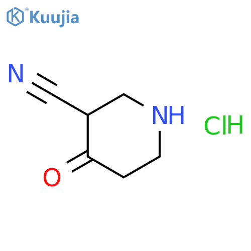 4-Oxopiperidine-3-carbonitrile hydrochloride structure