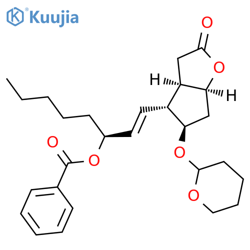 2H-Cyclopenta[b]furan-2-one, 4-[(1E,3S)-3-(benzoyloxy)-1-octen-1-yl]hexahydro-5-[(tetrahydro-2H-pyran-2-yl)oxy]-, (3aR,4R,5R,6aS)- structure