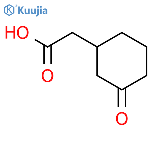 Cyclohexaneacetic acid, 3-oxo-, (+)- structure