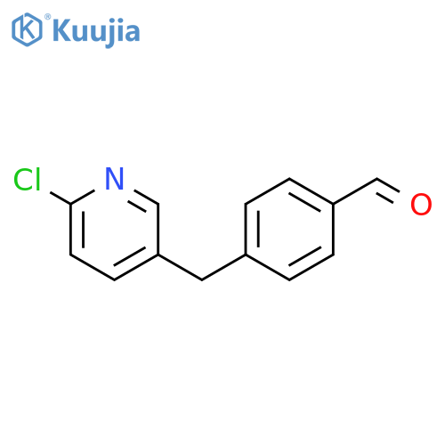 4-[(6-chloropyridin-3-yl)methyl]benzaldehyde structure