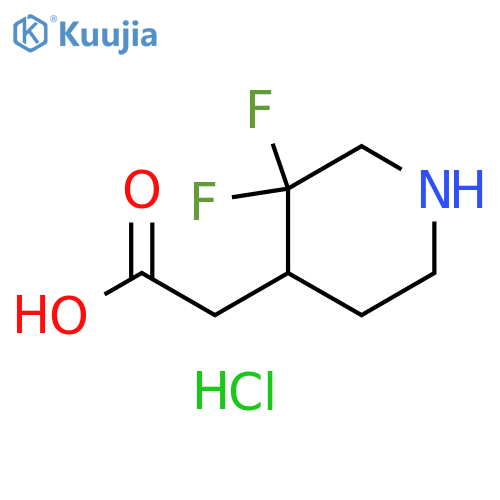 2-(3,3-DIFLUOROPIPERIDIN-4-YL)ACETIC ACID HYDROCHLORIDE structure