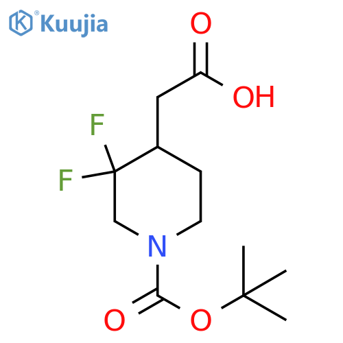 2-(1-tert-butoxycarbonyl-3,3-difluoro-4-piperidyl)acetic acid structure