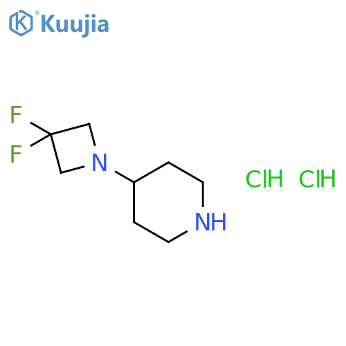 4-(3,3-difluoroazetidin-1-yl)piperidine;dihydrochloride structure