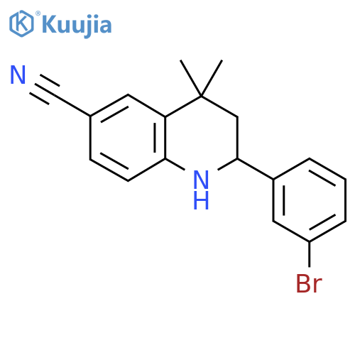 2-(3-Bromophenyl)-4,4-dimethyl-1,2,3,4-tetrahydroquinoline-6-carbonitrile structure