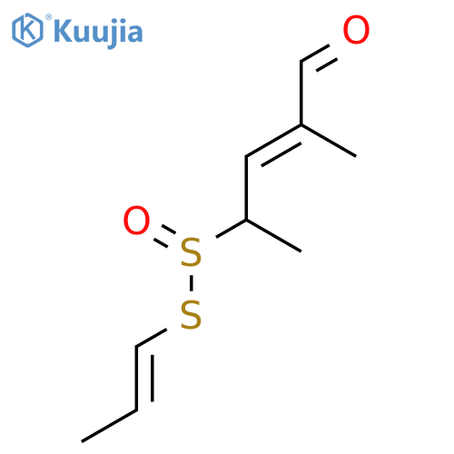 2-Butene-1-sulfinothioic acid, 1,3-dimethyl-4-oxo-, S-1-propenyl ester structure