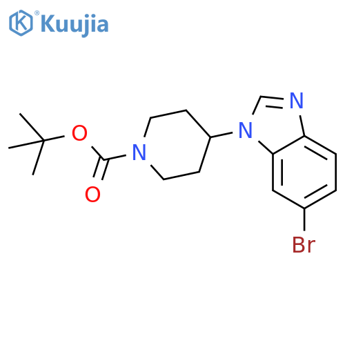 tert-butyl 4-(6-bromo-1H-benzo[d]imidazol-1-yl)piperidine-1-carboxylate structure