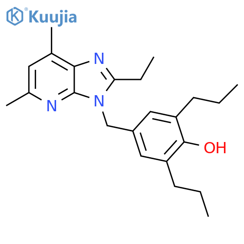 Phenol, 4-[(2-ethyl-5,7-dimethyl-3H-imidazo[4,5-b]pyridin-3-yl)methyl]-2,6-dipropyl- structure