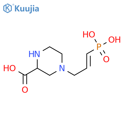 2-Piperazinecarboxylicacid, 4-(3-phosphono-2-propen-1-yl)- structure