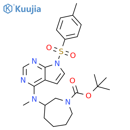 tert-butyl 3-(N-methyl-N-(7-tosyl-7H-pyrrolo[2,3-d]pyrimidin-4-yl)amino)azepane-1-carboxylate structure
