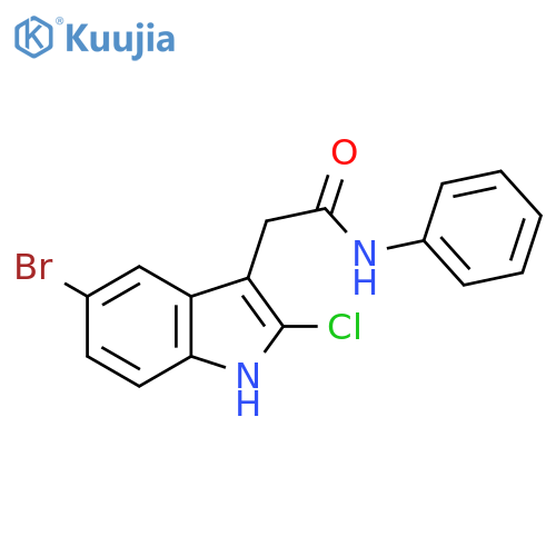 1H-Indole-3-acetamide, 5-bromo-2-chloro-N-phenyl- structure