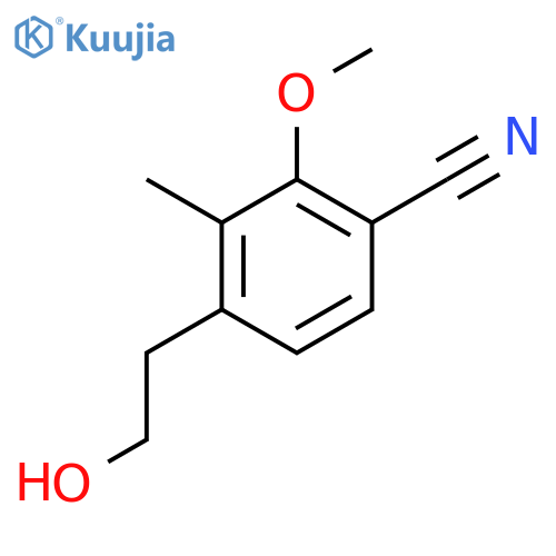 4-(2-Hydroxyethyl)-2-methoxy-3-methylbenzonitrile structure