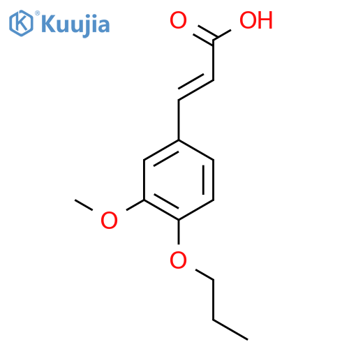 (2E)-3-(3-methoxy-4-propoxyphenyl)prop-2-enoic acid structure
