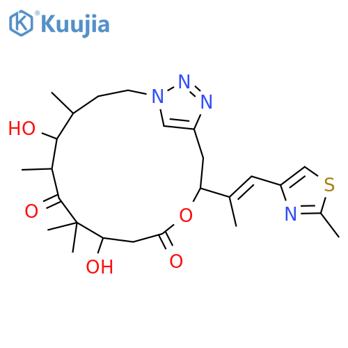 12-Oxa-1,16,17-triazabicyclo[13.2.1]octadeca-15(18),16-diene-7,11-dione, 5,9-dihydroxy-4,6,8,8-tetramethyl-13-[(1E)-1-methyl-2-(2-methyl-4-thiazolyl)ethenyl]-, (4S,5S,6R,9S,13S)- structure