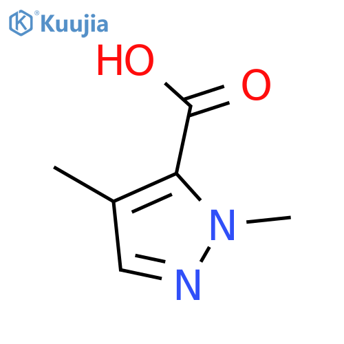 1,4-Dimethyl-1H-pyrazole-5-carboxylic acid structure