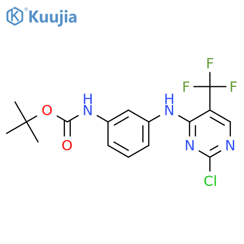 tert-butyl (3-((2-chloro-5-(trifluoroMethyl)pyriMidin-4-yl)aMino)phenyl)carbaMate structure
