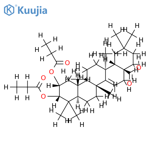 2alpha,3alpha-dipropionyltaraxer-14-en-28-oic acid structure