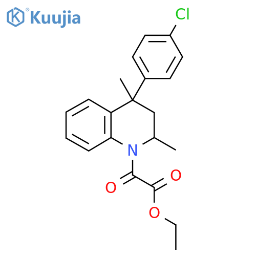 Ethyl 4-(4-chlorophenyl)-2,4-dimethyl-3,4-dihydroquinolin-1(2H)-yl(oxo)acetate structure