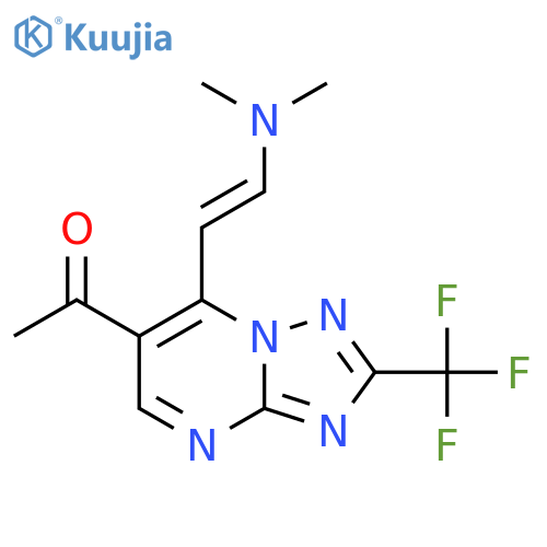 1-7-(E)-2-(Dimethylamino)vinyl-2-(trifluoromethyl)-1,2,4triazolo1,5-apyrimidin-6-ylethanone structure