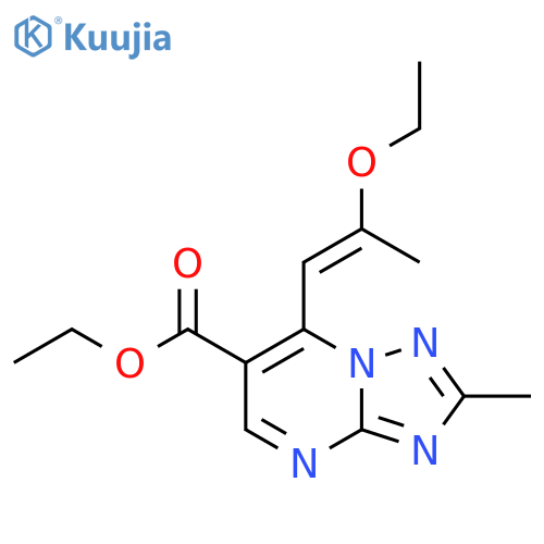 Ethyl 7-(1E)-2-ethoxyprop-1-en-1-yl-2-methyl1,2,4triazolo1,5-apyrimidine-6-carboxylate structure