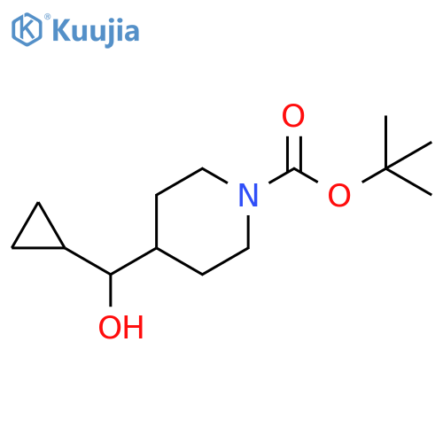 1-Piperidinecarboxylic acid, 4-(cyclopropylhydroxymethyl)-, 1,1-dimethylethyl ester structure