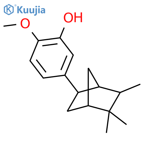 Phenol,2-methoxy-5-[(1R,2S,4R,6S)-5,5,6-trimethylbicyclo[2.2.1]hept-2-yl]-, rel- structure