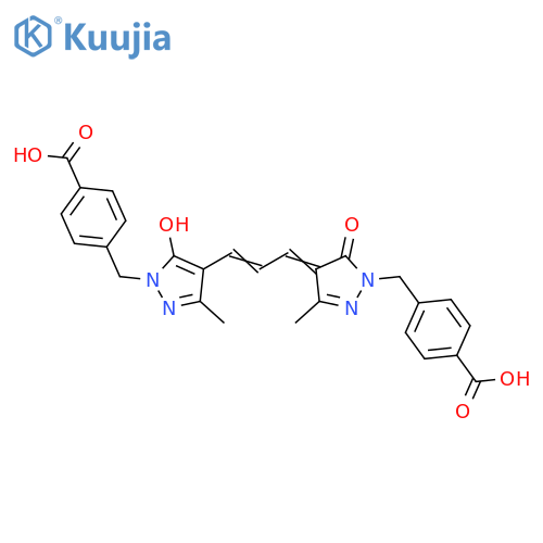 Benzoic acid,4-[[4-[3-[1-[(4-carboxyphenyl)methyl]-1,5-dihydro-3-methyl-5-oxo-4H-pyrazol-4-ylidene]-1-propenyl]-5-hydroxy-3-methyl-1H-pyrazol-1-yl]methyl]- structure