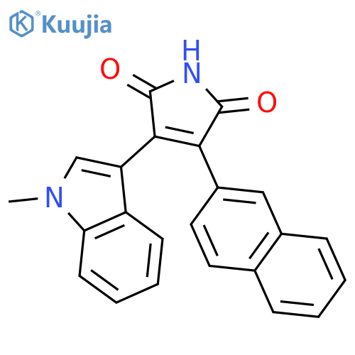 1H-PYRROLE-2,5-DIONE, 3-(1-METHYL-1H-INDOL-3-YL)-4-(2-NAPHTHALENYL)- structure