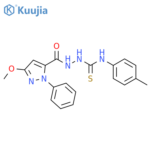 1H-Pyrazole-5-carboxylic acid, 3-methoxy-1-phenyl-, 2-[[(4-methylphenyl)amino]thioxomethyl]hydrazide structure