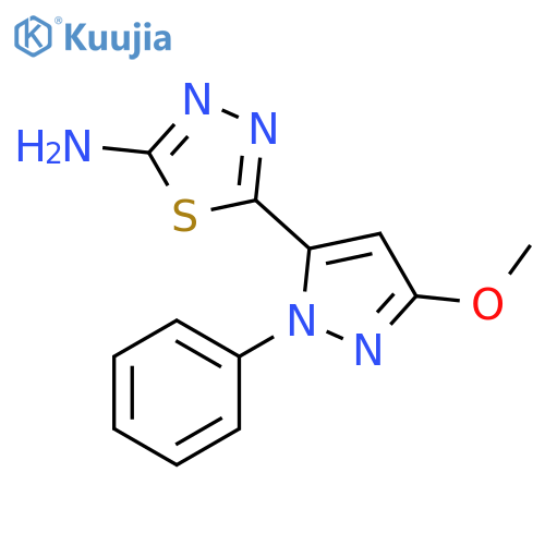 1,3,4-Thiadiazol-2-amine, 5-(3-methoxy-1-phenyl-1H-pyrazol-5-yl)- structure