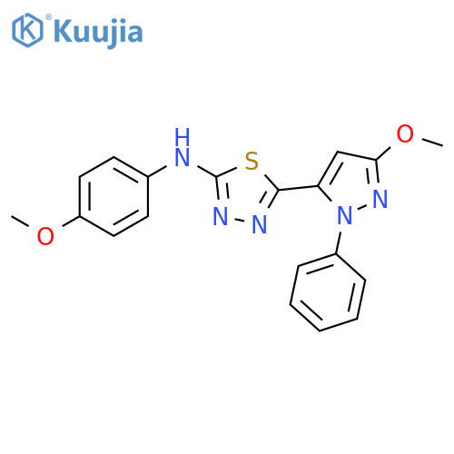 1,3,4-Thiadiazol-2-amine,N-(4-methoxyphenyl)-5-(3-methoxy-1-phenyl-1H-pyrazol-5-yl)- structure