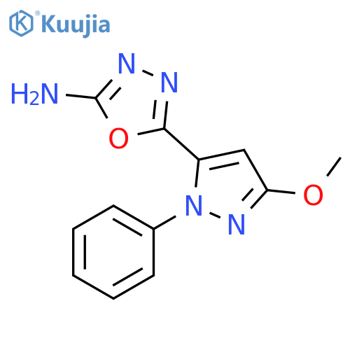 1,3,4-Oxadiazol-2-amine, 5-(3-methoxy-1-phenyl-1H-pyrazol-5-yl)- structure