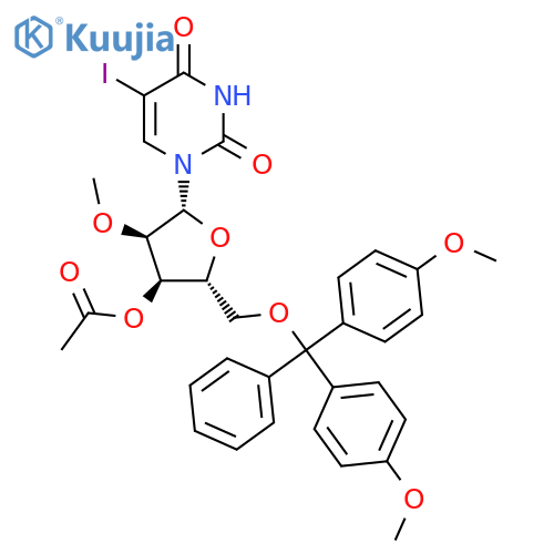 5'-O-(4,4'-DiMethoxytrityl)-2'-O-Methyl-3'-O-acetyl-5-iodouridine structure
