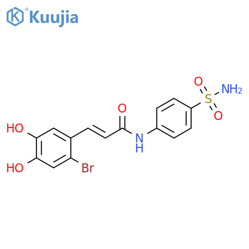2-Propenamide,N-[4-(aminosulfonyl)phenyl]-3-(2-bromo-4,5-dihydroxyphenyl)-, (E)- structure