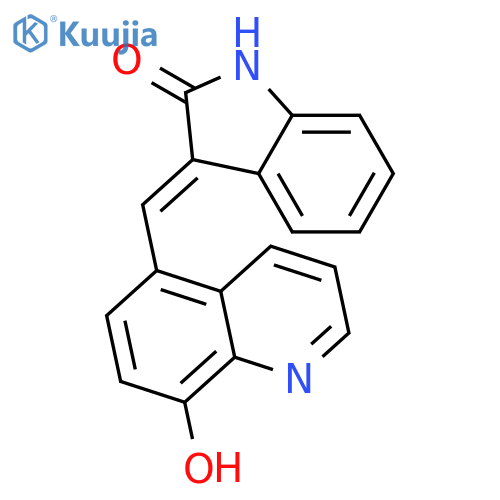 2H-Indol-2-one, 1,3-dihydro-3-[(8-hydroxy-5-quinolinyl)methylene]- structure