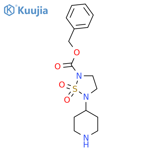 Benzyl 1,1-dioxo-5-(piperidin-4-yl)-1lambda6,2,5-thiadiazolidine-2-carboxylate structure