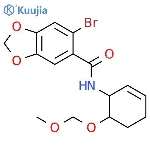 1,3-Benzodioxole-5-carboxamide, 6-bromo-N-[(1S,6R)-6-(methoxymethoxy)-2-cyclohexen-1-yl]- structure