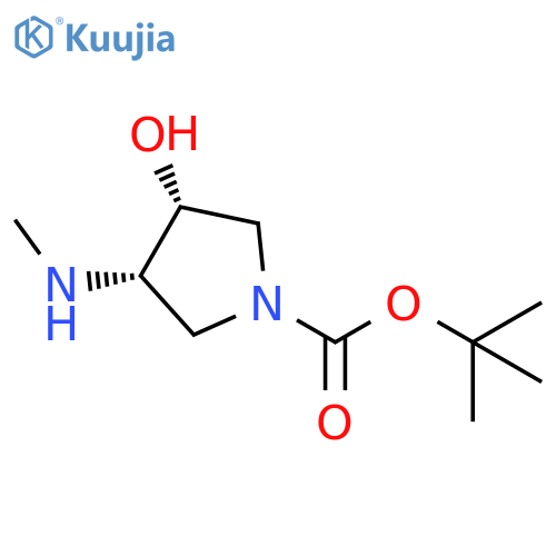 tert-butyl cis-3-hydroxy-4-(methylamino)pyrrolidine-1-carboxylate structure