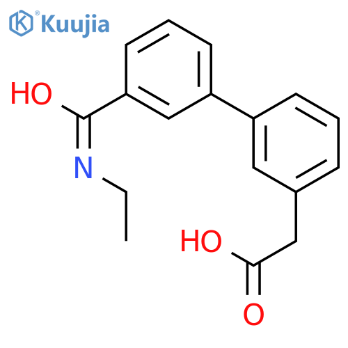 {3-3-(ethylcarbamoyl)phenylphenyl}acetic acid structure