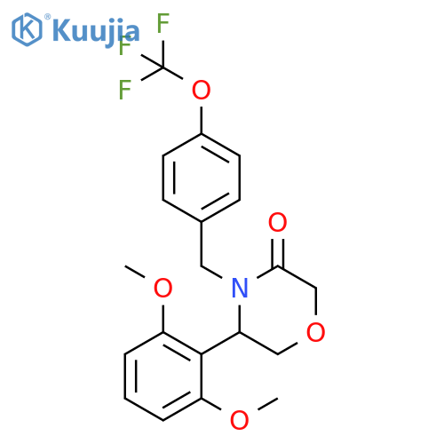 5-(2,6-dimethoxyphenyl)-4-(4-(trifluoromethoxy)benzyl)-morpholin-3-one structure